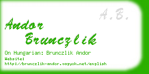 andor brunczlik business card